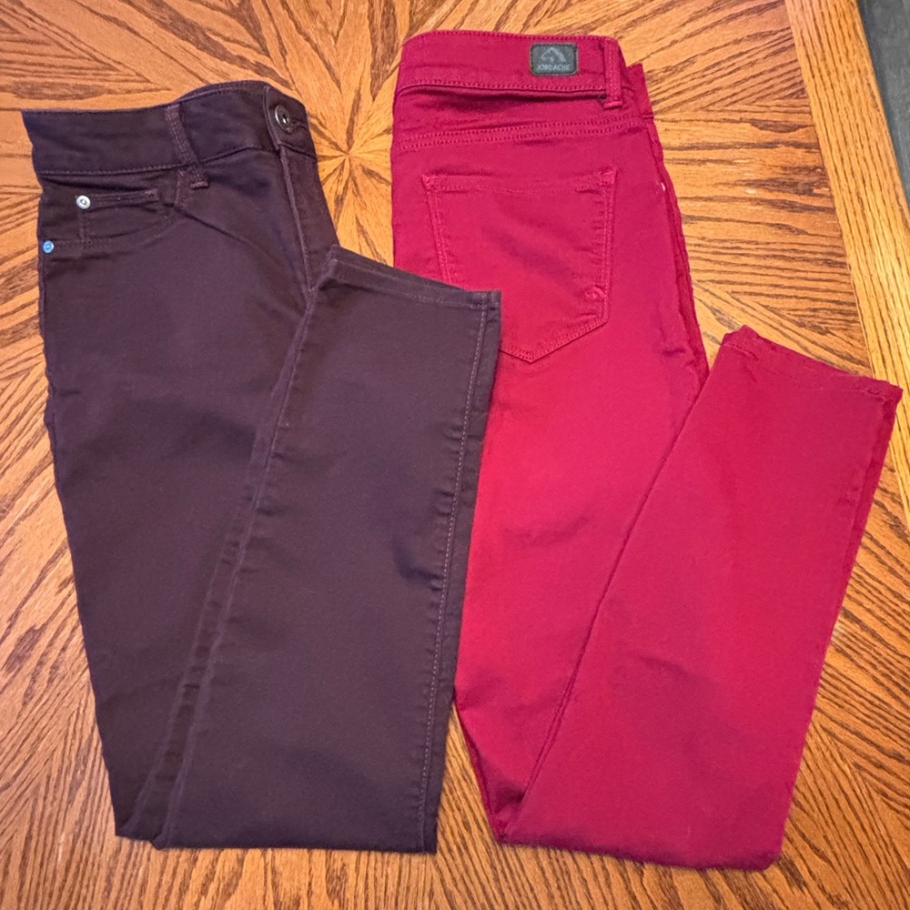 2 for 1 Price Jordache Women’s Size10 SuperSkinny Jeans in Deep Red & Dark Plum